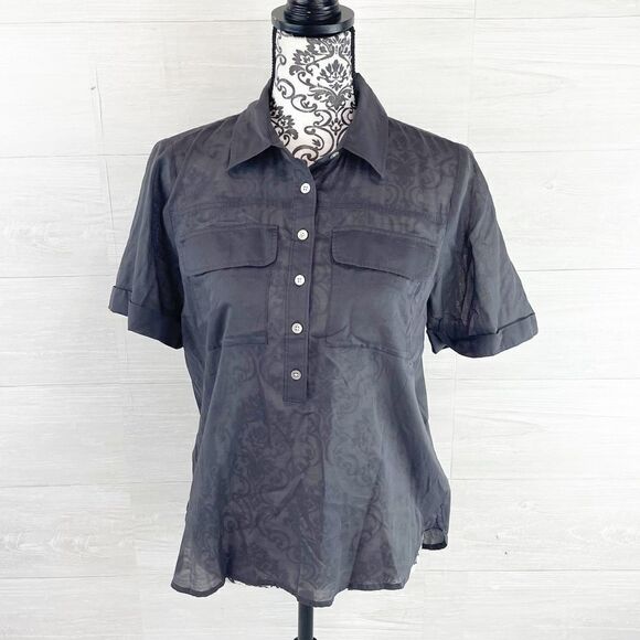 Faherty The Uptown Relaxed Fit Cotton Popover Top - Picture 2 of 8